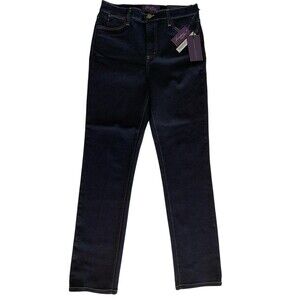 NYDJ Jeans Womens 10 Dark Wash Denim Legging Pants High Rise Stretch Made USA